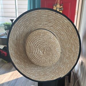 Rustic Straw Hat with Black Edge